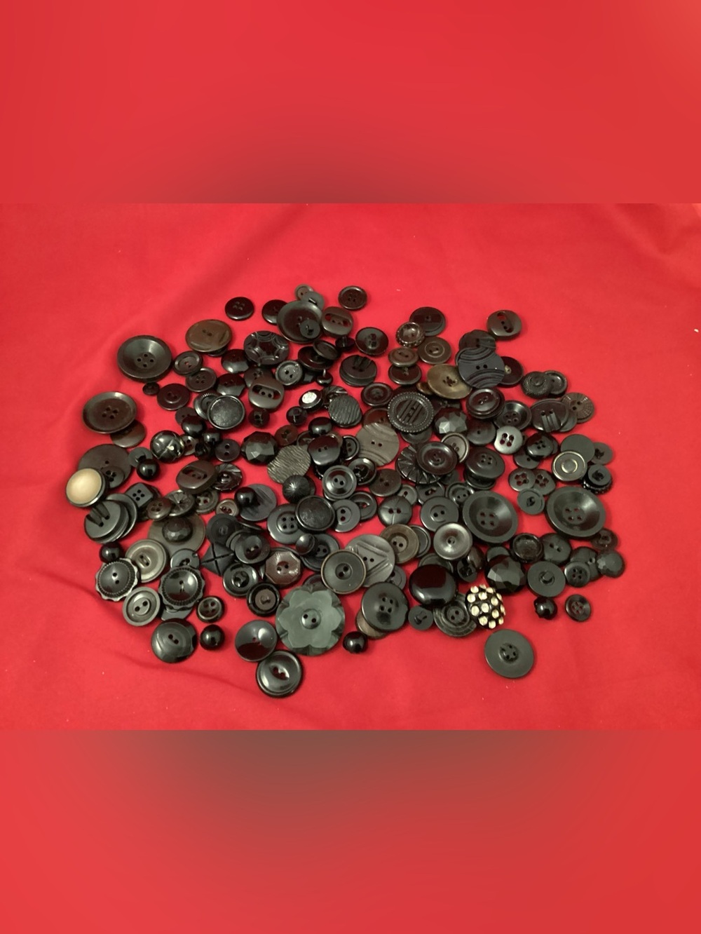 258 grams of Black Mixed Buttons Assortment for Crafts & Sewing